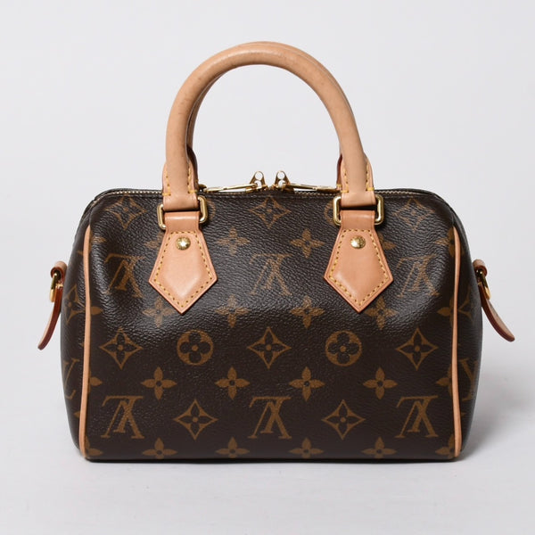 極美品 LOUIS VUITTON ルイヴィトン ハンドバッグ スピーディバンドリエール20 M46222 レザー PVC ブラウン ゴールド金具 中古 4a007154