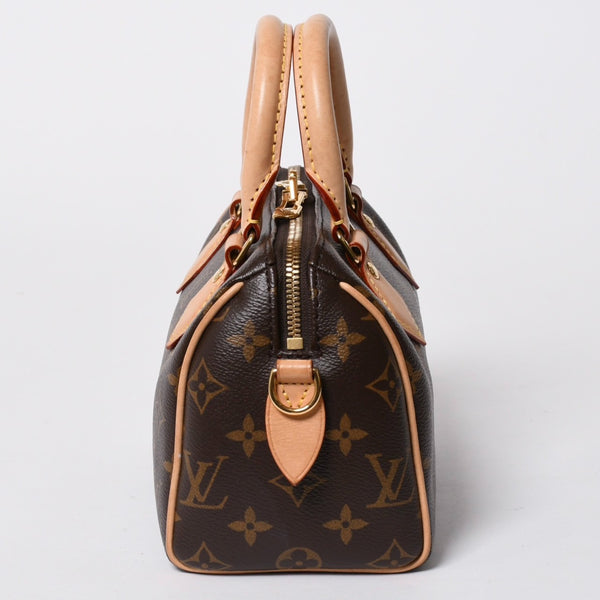 極美品 LOUIS VUITTON ルイヴィトン ハンドバッグ スピーディバンドリエール20 M46222 レザー PVC ブラウン ゴールド金具 中古 4a007154