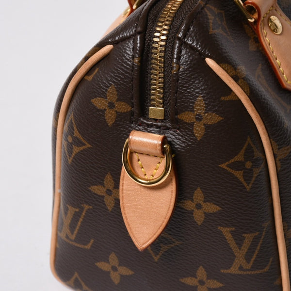 極美品 LOUIS VUITTON ルイヴィトン ハンドバッグ スピーディバンドリエール20 M46222 レザー PVC ブラウン ゴールド金具 中古 4a007154