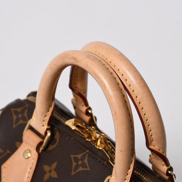 極美品 LOUIS VUITTON ルイヴィトン ハンドバッグ スピーディバンドリエール20 M46222 レザー PVC ブラウン ゴールド金具 中古 4a007154