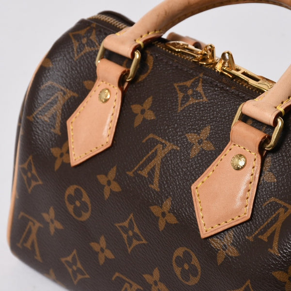 極美品 LOUIS VUITTON ルイヴィトン ハンドバッグ スピーディバンドリエール20 M46222 レザー PVC ブラウン ゴールド金具 中古 4a007154