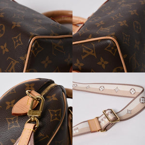 極美品 LOUIS VUITTON ルイヴィトン ハンドバッグ スピーディバンドリエール20 M46222 レザー PVC ブラウン ゴールド金具 中古 4a007154