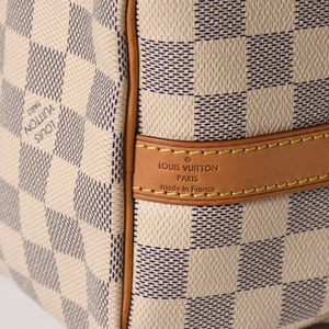 LOUIS VUITTON ルイヴィトン ダミエ アズール スピーディバンドリエール25 N41374 PVC ヌメ革 ホワイト ゴールド金具 美品 中古 4a007115