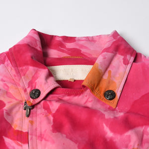 極美品 CHROME HEARTS クロムハーツ TIEDYE タイダイ レザージャケット U.S.A製 レザー ピンク オレンジ サイズL 中古 4a007365