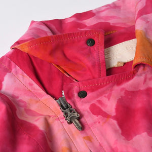 極美品 CHROME HEARTS クロムハーツ TIEDYE タイダイ レザージャケット U.S.A製 レザー ピンク オレンジ サイズL 中古 4a007365