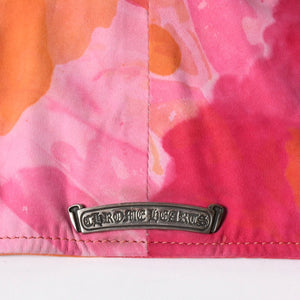 極美品 CHROME HEARTS クロムハーツ TIEDYE タイダイ レザージャケット U.S.A製 レザー ピンク オレンジ サイズL 中古 4a007365