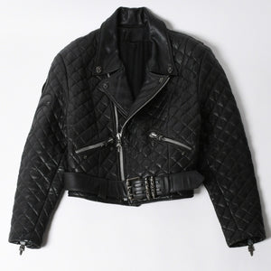 CHROME HEARTS クロムハーツ レザージャケット ダガージップ ライダース クロスボタン クロスモチーフ ブラック シルバー 中古 4a007366