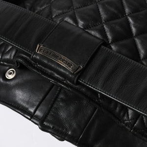 CHROME HEARTS クロムハーツ レザージャケット ダガージップ ライダース クロスボタン クロスモチーフ ブラック シルバー 中古 4a007366