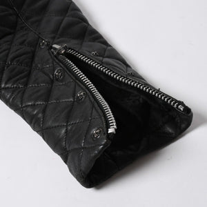 CHROME HEARTS クロムハーツ レザージャケット ダガージップ ライダース クロスボタン クロスモチーフ ブラック シルバー 中古 4a007366