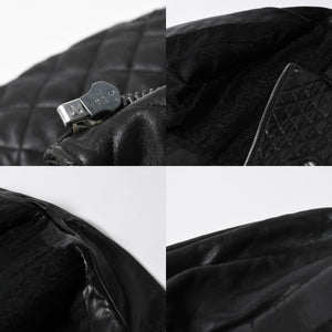 CHROME HEARTS クロムハーツ レザージャケット ダガージップ ライダース クロスボタン クロスモチーフ ブラック シルバー 中古 4a007366