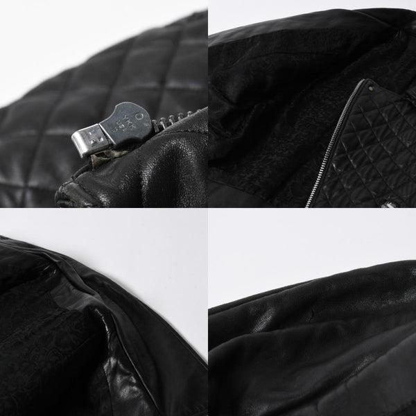 CHROME HEARTS クロムハーツ レザージャケット ダガージップ ライダース クロスボタン クロスモチーフ ブラック シルバー 中古 4a007366