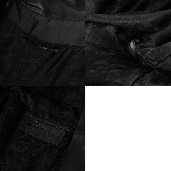 CHROME HEARTS クロムハーツ レザージャケット ダガージップ ライダース クロスボタン クロスモチーフ ブラック シルバー 中古 4a007366