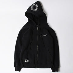 CHROME HEARTS クロムハーツ ジップアップフーディー パーカー サイズS CHプラス スクロールラベル マリブ サーマル 美品 中古 4a007359