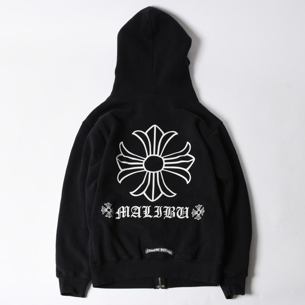 CHROME HEARTS クロムハーツ ジップアップフーディー パーカー サイズS CHプラス スクロールラベル マリブ サーマル 美品 中古 4a007359