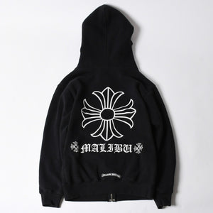 CHROME HEARTS クロムハーツ ジップアップフーディー パーカー サイズS CHプラス スクロールラベル マリブ サーマル 美品 中古 4a007359