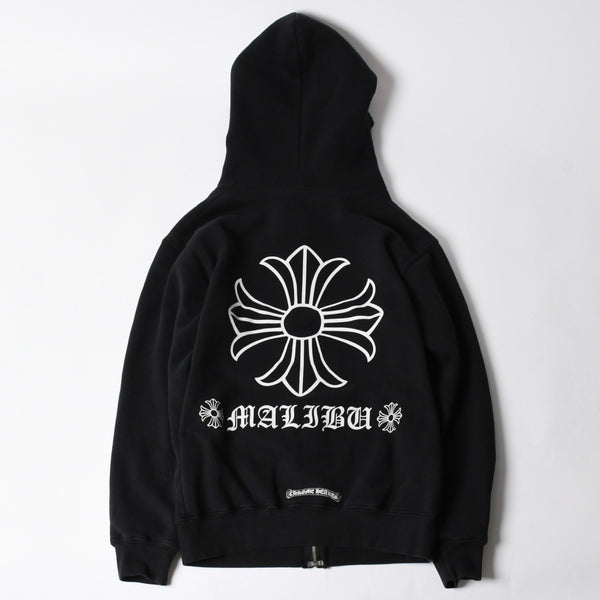 CHROME HEARTS クロムハーツ ジップアップフーディー パーカー サイズS CHプラス スクロールラベル マリブ サーマル 美品 中古 4a007359