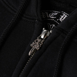 CHROME HEARTS クロムハーツ ジップアップフーディー パーカー サイズS CHプラス スクロールラベル マリブ サーマル 美品 中古 4a007359