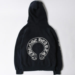 CHROME HEARTS クロムハーツ オールド サーマルフーディー パーカー サイズS ホースシュー ダガージップ ブラック 美品 中古 4a007360