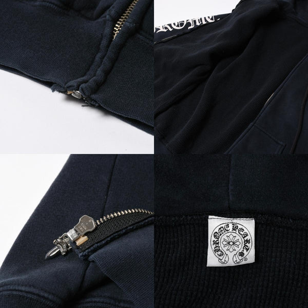 CHROME HEARTS クロムハーツ オールド サーマルフーディー パーカー サイズS ホースシュー ダガージップ ブラック 美品 中古 4a007360