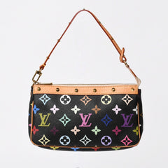 新品同様 LOUIS VUITTON ルイヴィトン ポシェットアクセソワール アクセサリーポーチ M92648 モノグラム マルチカラー ブラック 中古 4a007171