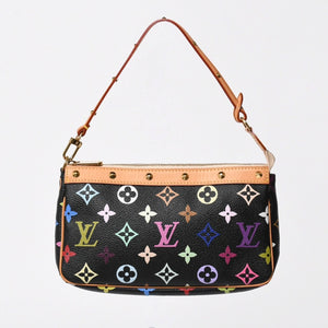 新品同様 LOUIS VUITTON ルイヴィトン ポシェットアクセソワール アクセサリーポーチ M92648 モノグラム マルチカラー ブラック 中古 4a007171