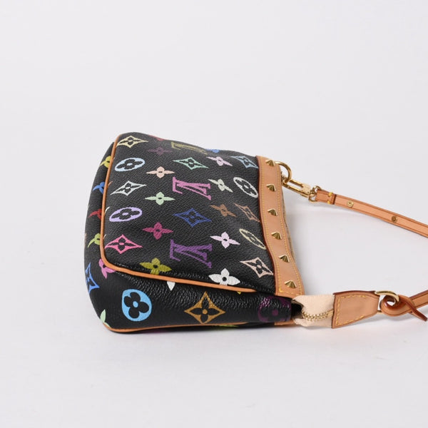 新品同様 LOUIS VUITTON ルイヴィトン ポシェットアクセソワール アクセサリーポーチ M92648 モノグラム マルチカラー ブラック 中古 4a007171