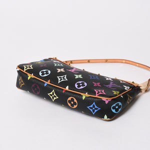 新品同様 LOUIS VUITTON ルイヴィトン ポシェットアクセソワール アクセサリーポーチ M92648 モノグラム マルチカラー ブラック 中古 4a007171