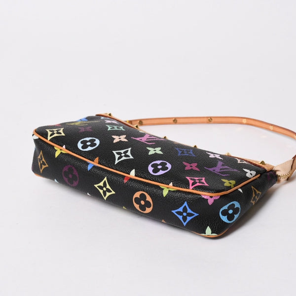 新品同様 LOUIS VUITTON ルイヴィトン ポシェットアクセソワール アクセサリーポーチ M92648 モノグラム マルチカラー ブラック 中古 4a007171
