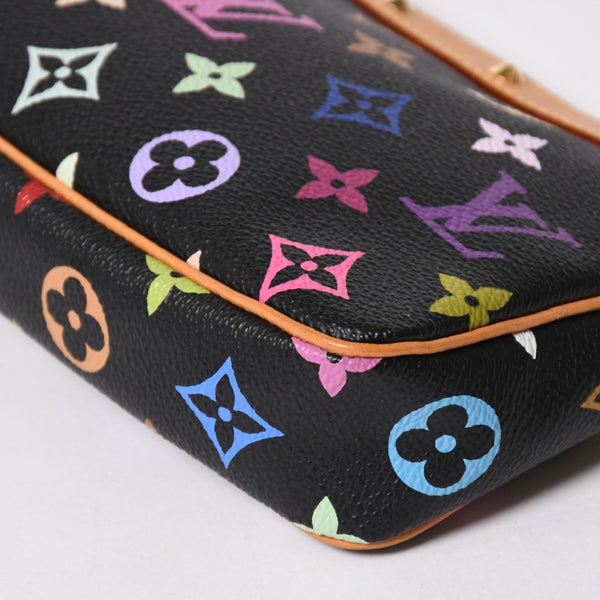 新品同様 LOUIS VUITTON ルイヴィトン ポシェットアクセソワール アクセサリーポーチ M92648 モノグラム マルチカラー ブラック 中古 4a007171