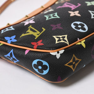 新品同様 LOUIS VUITTON ルイヴィトン ポシェットアクセソワール アクセサリーポーチ M92648 モノグラム マルチカラー ブラック 中古 4a007171