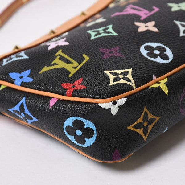 新品同様 LOUIS VUITTON ルイヴィトン ポシェットアクセソワール アクセサリーポーチ M92648 モノグラム マルチカラー ブラック 中古 4a007171