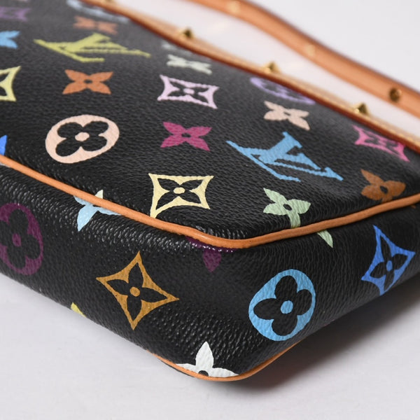 新品同様 LOUIS VUITTON ルイヴィトン ポシェットアクセソワール アクセサリーポーチ M92648 モノグラム マルチカラー ブラック 中古 4a007171