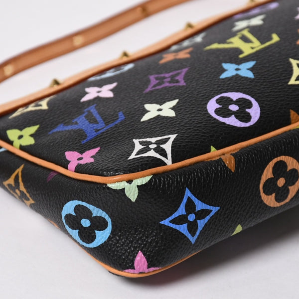 新品同様 LOUIS VUITTON ルイヴィトン ポシェットアクセソワール アクセサリーポーチ M92648 モノグラム マルチカラー ブラック 中古 4a007171