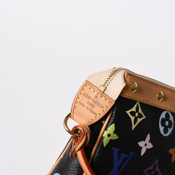 新品同様 LOUIS VUITTON ルイヴィトン ポシェットアクセソワール アクセサリーポーチ M92648 モノグラム マルチカラー ブラック 中古 4a007171