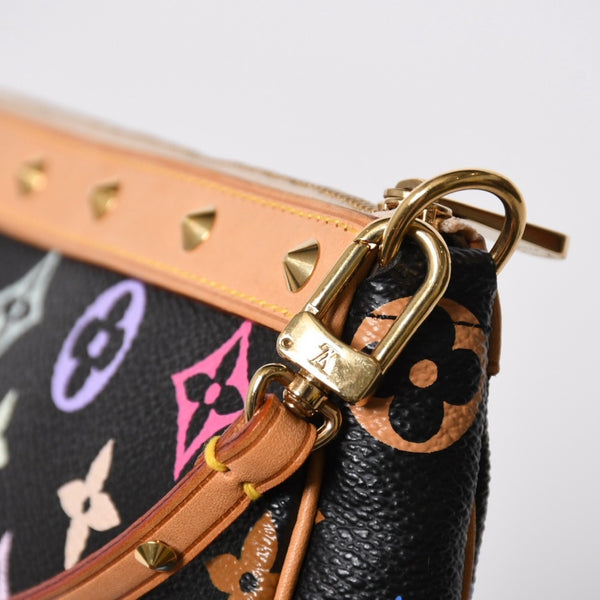 新品同様 LOUIS VUITTON ルイヴィトン ポシェットアクセソワール アクセサリーポーチ M92648 モノグラム マルチカラー ブラック 中古 4a007171