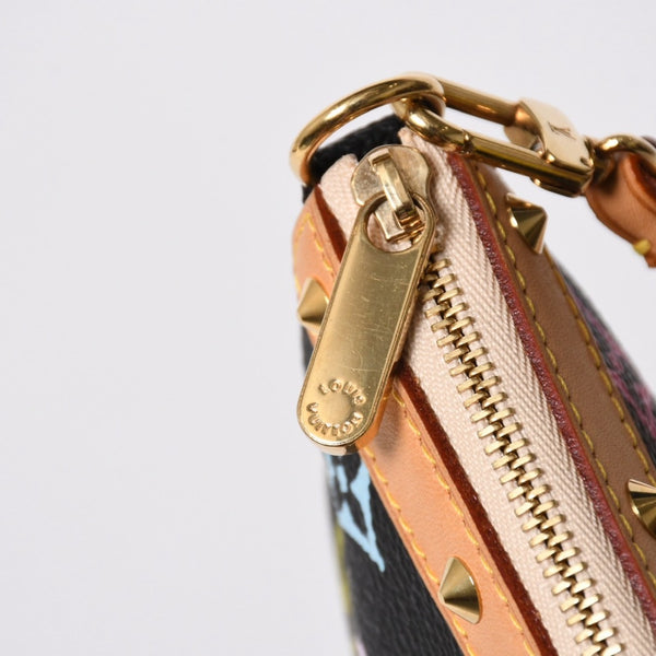 新品同様 LOUIS VUITTON ルイヴィトン ポシェットアクセソワール アクセサリーポーチ M92648 モノグラム マルチカラー ブラック 中古 4a007171