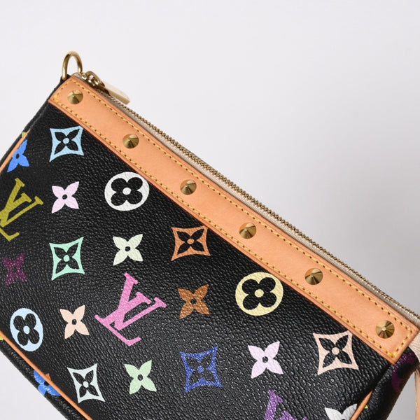 新品同様 LOUIS VUITTON ルイヴィトン ポシェットアクセソワール アクセサリーポーチ M92648 モノグラム マルチカラー ブラック 中古 4a007171