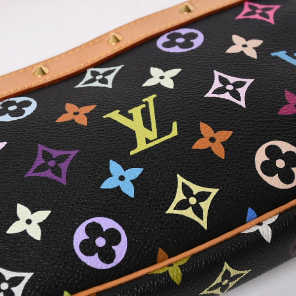 新品同様 LOUIS VUITTON ルイヴィトン ポシェットアクセソワール アクセサリーポーチ M92648 モノグラム マルチカラー ブラック 中古 4a007171