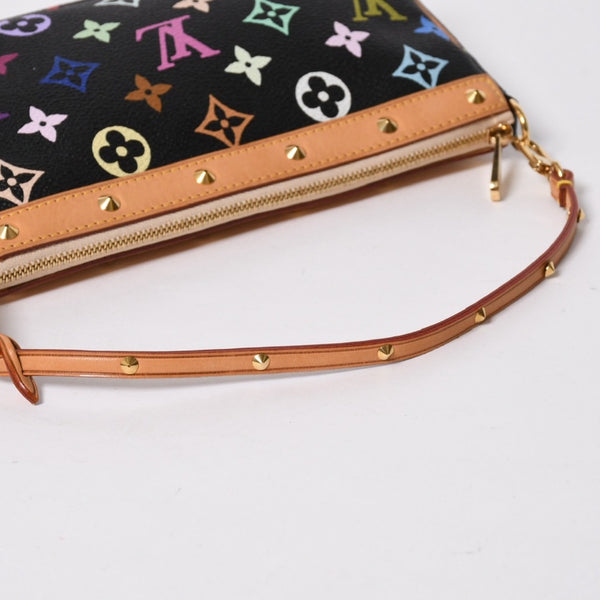新品同様 LOUIS VUITTON ルイヴィトン ポシェットアクセソワール アクセサリーポーチ M92648 モノグラム マルチカラー ブラック 中古 4a007171