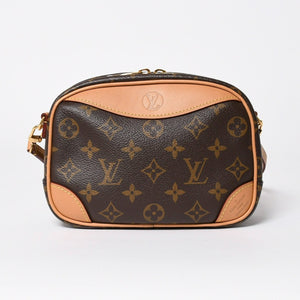 極美品 LOUIS VUITTON ルイヴィトン ドーヴィル MINI ショルダーバッグ M45528 モノグラムキャンバス DU4290 ブラウン ゴールド金具 中古 4a006934