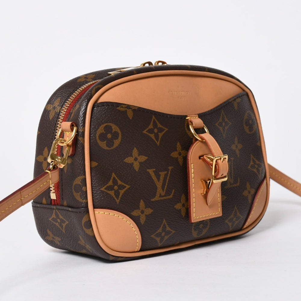 極美品 LOUIS VUITTON ルイヴィトン ドーヴィル MINI ショルダーバッグ M45528 モノグラムキャンバス DU4290 ブラウン ゴールド金具 中古 4a006934