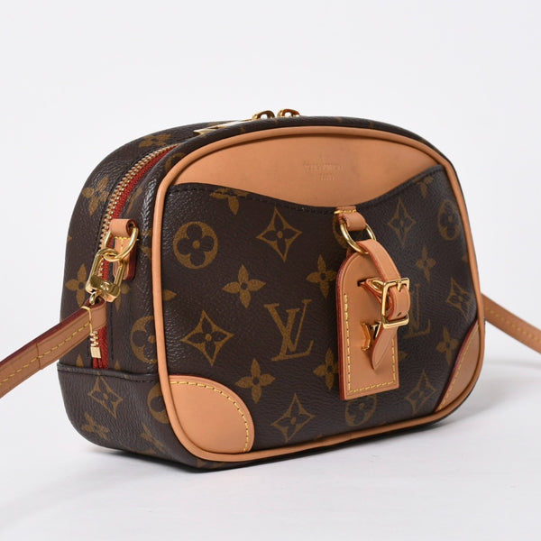 極美品 LOUIS VUITTON ルイヴィトン ドーヴィル MINI ショルダーバッグ M45528 モノグラムキャンバス DU4290 ブラウン ゴールド金具 中古 4a006934