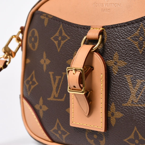 極美品 LOUIS VUITTON ルイヴィトン ドーヴィル MINI ショルダーバッグ M45528 モノグラムキャンバス DU4290 ブラウン ゴールド金具 中古 4a006934