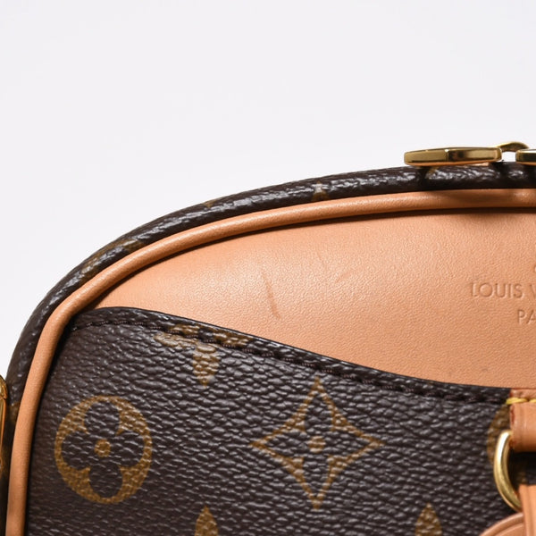 極美品 LOUIS VUITTON ルイヴィトン ドーヴィル MINI ショルダーバッグ M45528 モノグラムキャンバス DU4290 ブラウン ゴールド金具 中古 4a006934