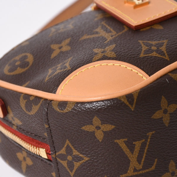 極美品 LOUIS VUITTON ルイヴィトン ドーヴィル MINI ショルダーバッグ M45528 モノグラムキャンバス DU4290 ブラウン ゴールド金具 中古 4a006934