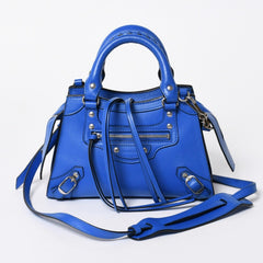BALENCIAGA バレンシアガ 2WAY ハンドバッグ ショルダーバッグ ネオクラシック ミニ シティ 638524 ブルー シルバー金具 美品 中古 4a006975