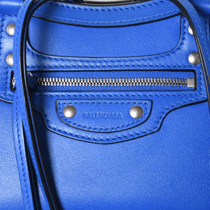 BALENCIAGA バレンシアガ 2WAY ハンドバッグ ショルダーバッグ ネオクラシック ミニ シティ 638524 ブルー シルバー金具 美品 中古 4a006975