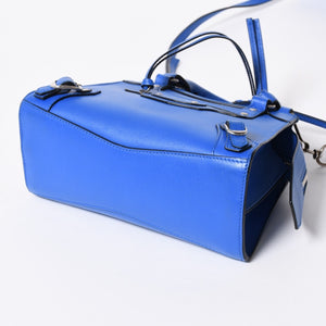 BALENCIAGA バレンシアガ 2WAY ハンドバッグ ショルダーバッグ ネオクラシック ミニ シティ 638524 ブルー シルバー金具 美品 中古 4a006975