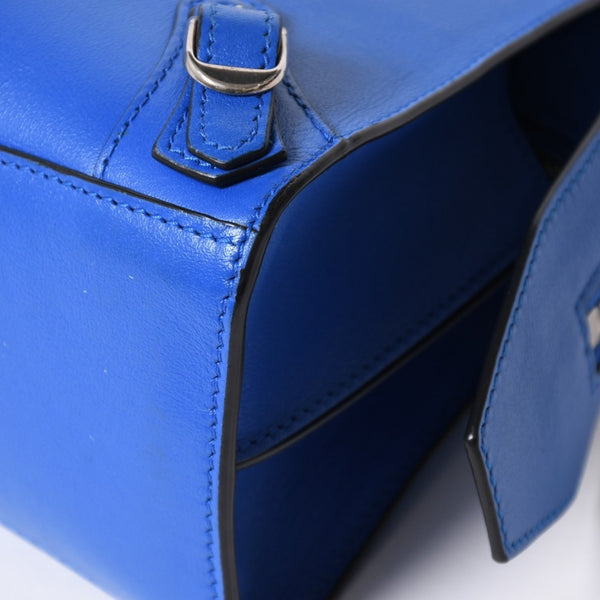 BALENCIAGA バレンシアガ 2WAY ハンドバッグ ショルダーバッグ ネオクラシック ミニ シティ 638524 ブルー シルバー金具 美品 中古 4a006975