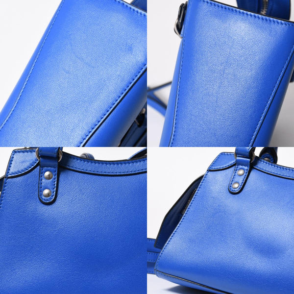 BALENCIAGA バレンシアガ 2WAY ハンドバッグ ショルダーバッグ ネオクラシック ミニ シティ 638524 ブルー シルバー金具 美品 中古 4a006975